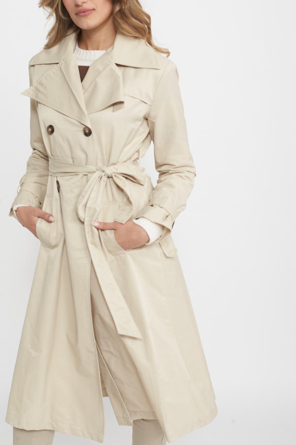 Trench lungo con cinta beige - Primavera Estate 2025 | Brend