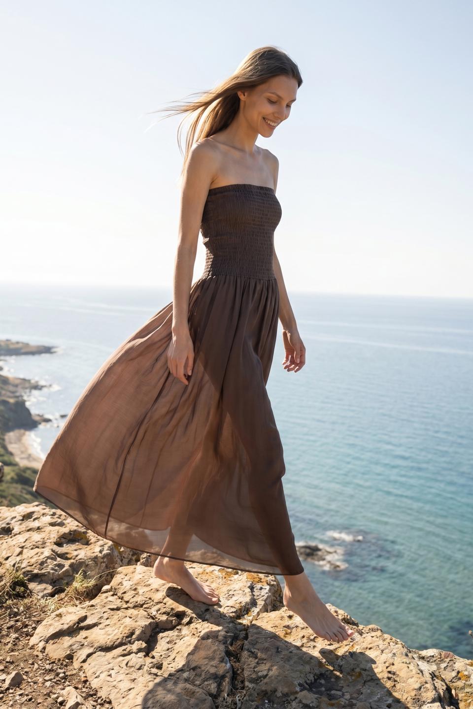 Abito punto smock viscosa | Brend