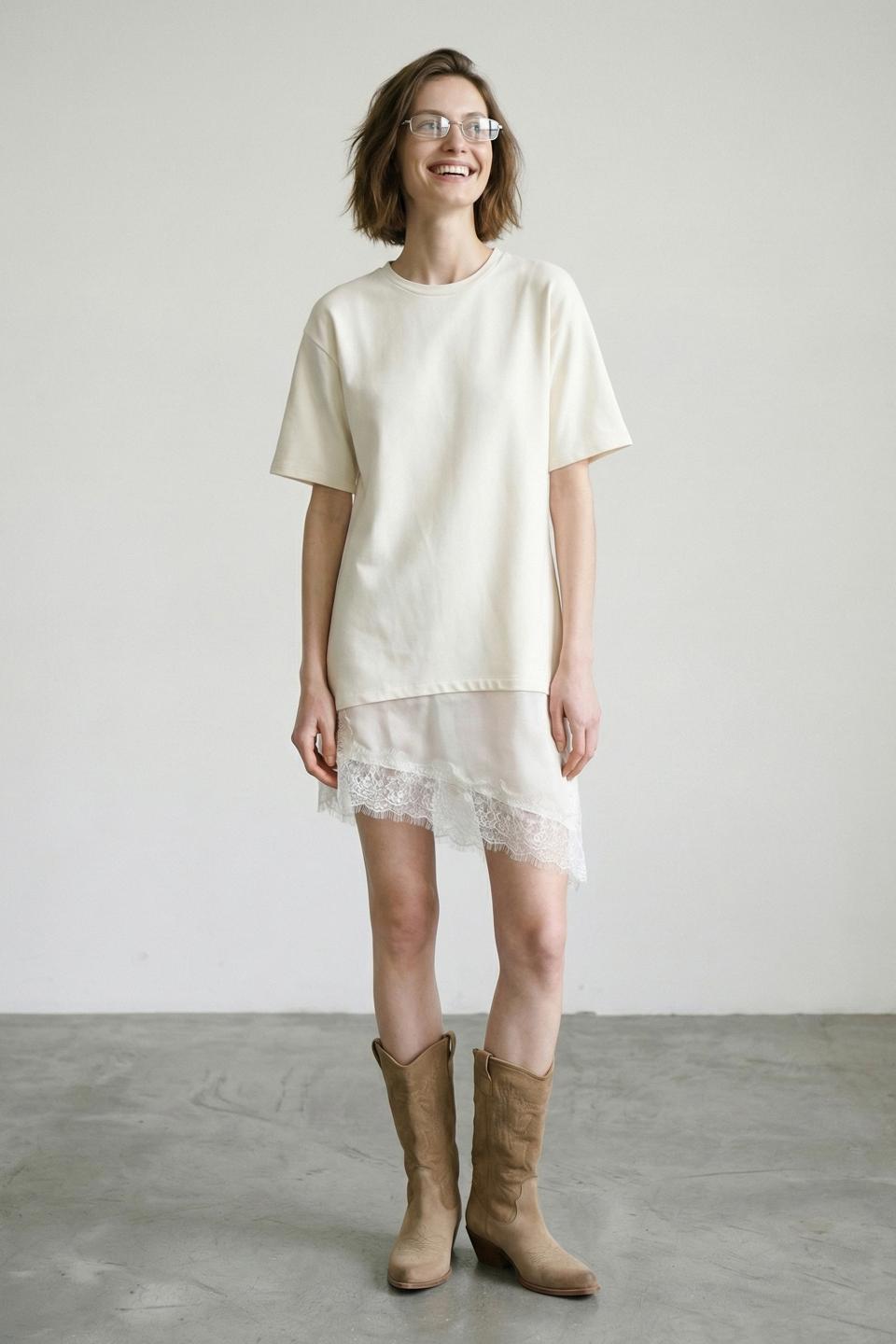 Abito felpa fascia raso | Brend