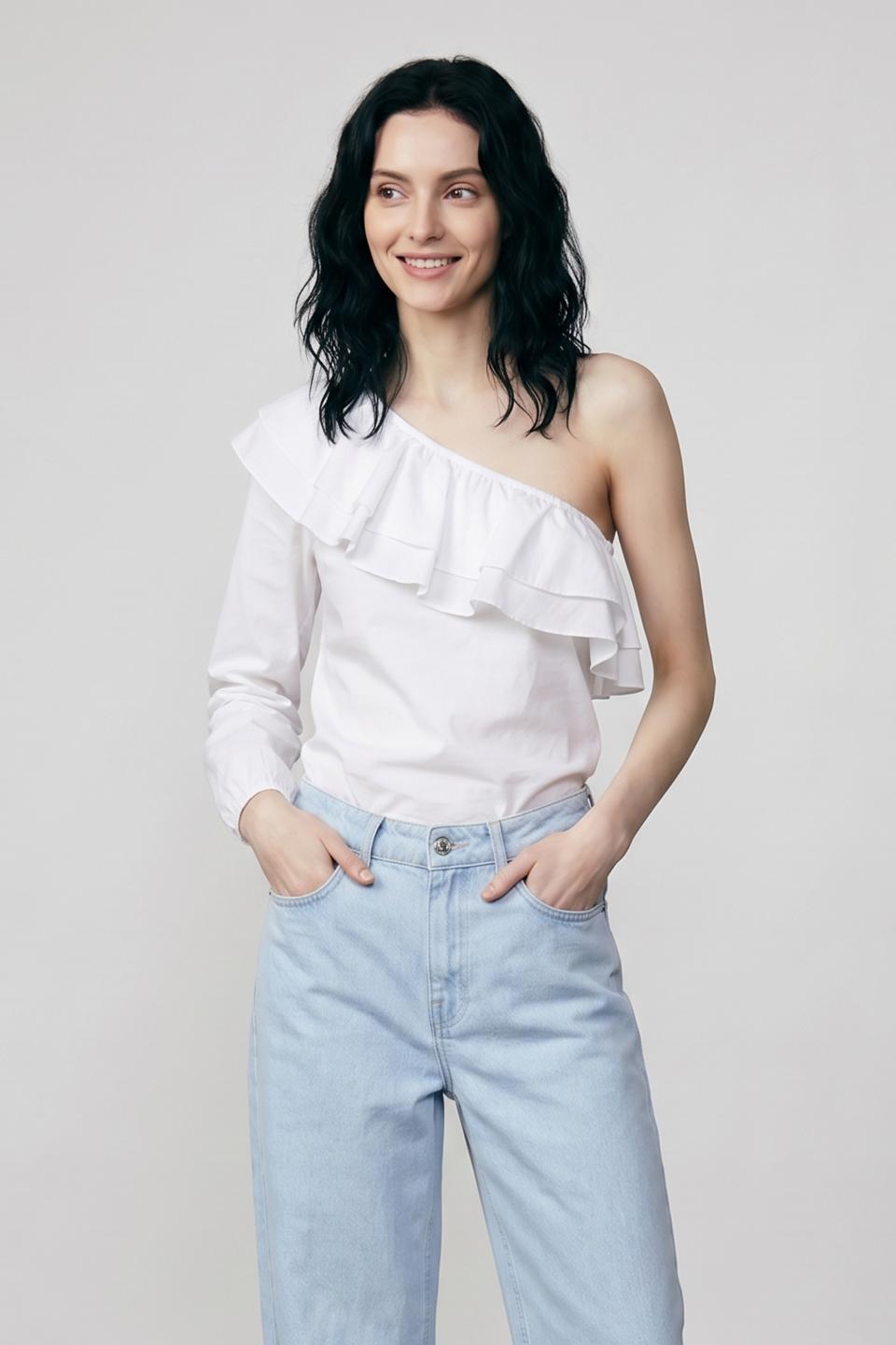 Blusa monospalla volant | Brend