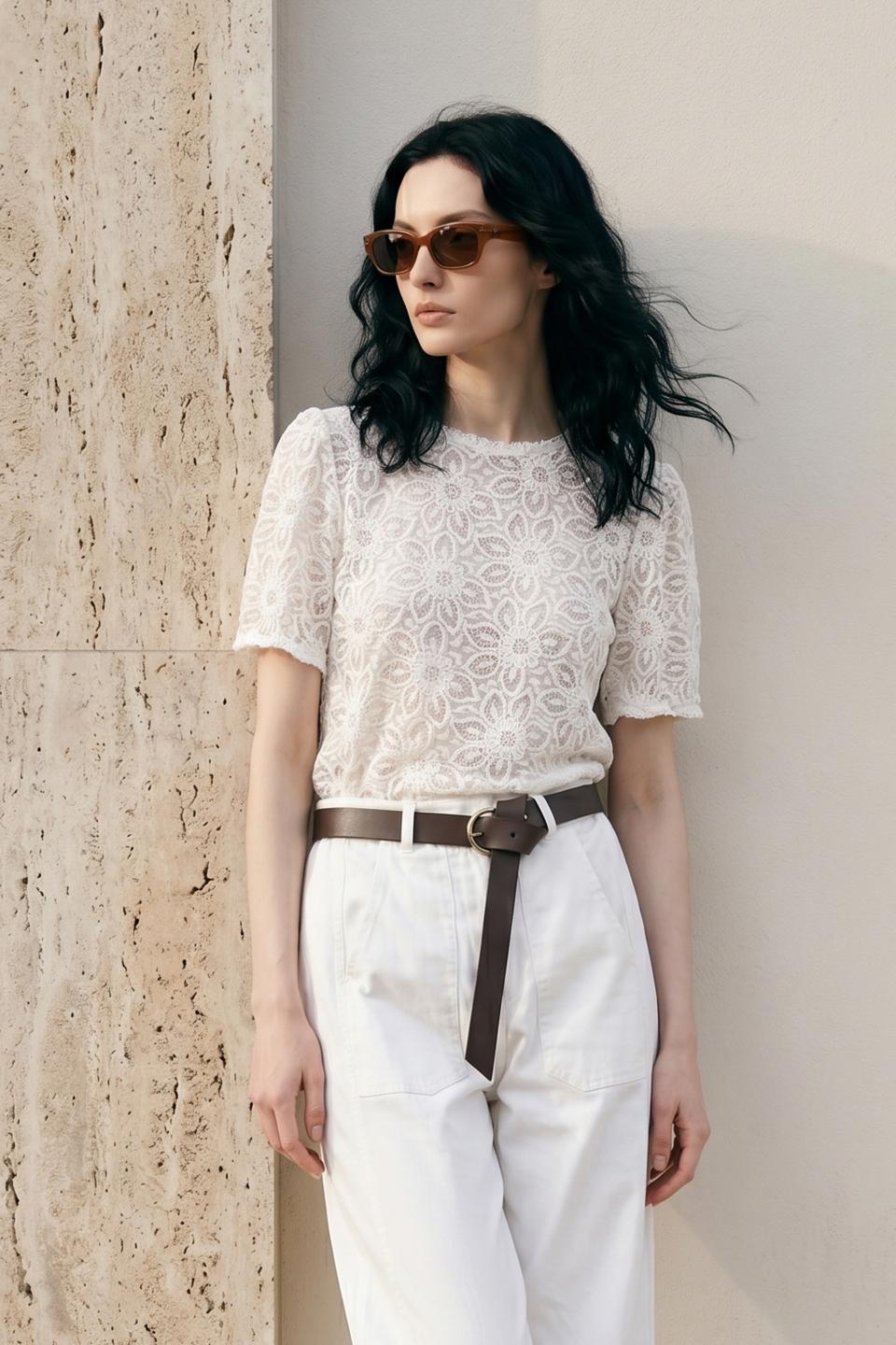 Blusa pizzo 1/2 manica | Brend