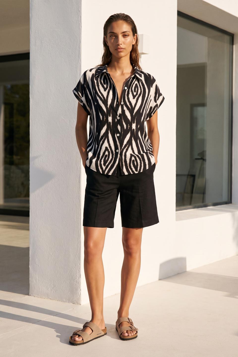 Camicia mezza manica fantasia | Brend