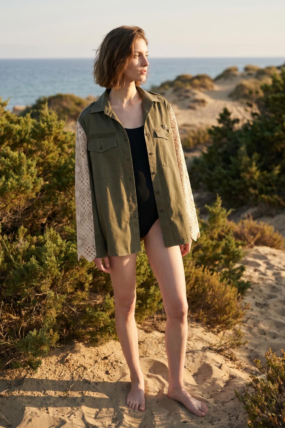 Camicia militare maniche crochet | Brend