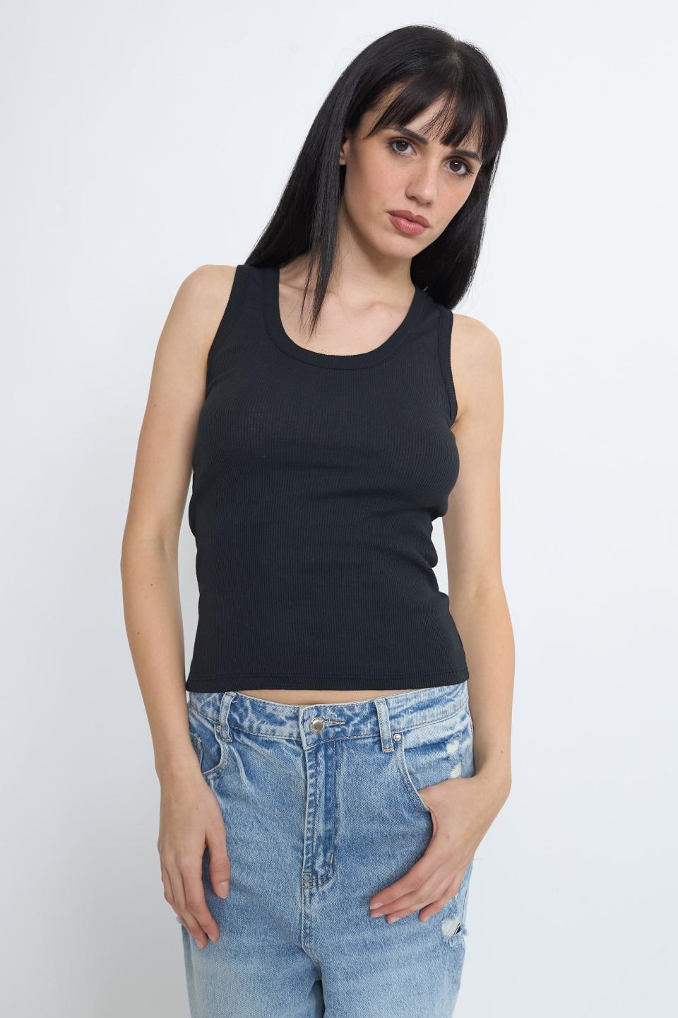 Canotta girocollo costine | Brend