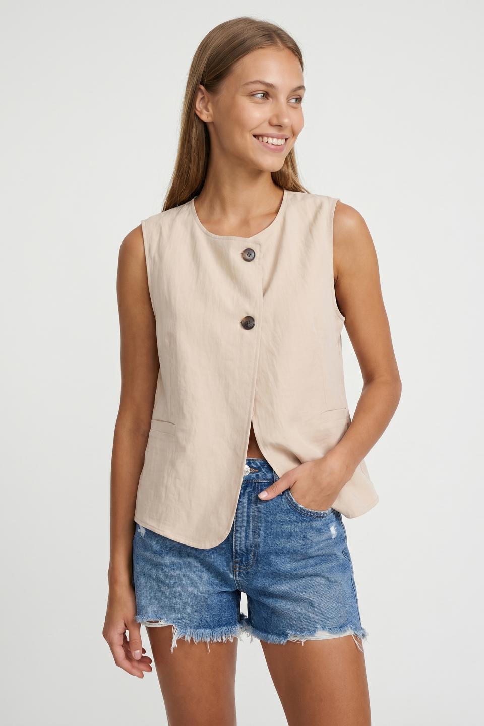 Gilet asimmetrico bottoni laterali | Brend