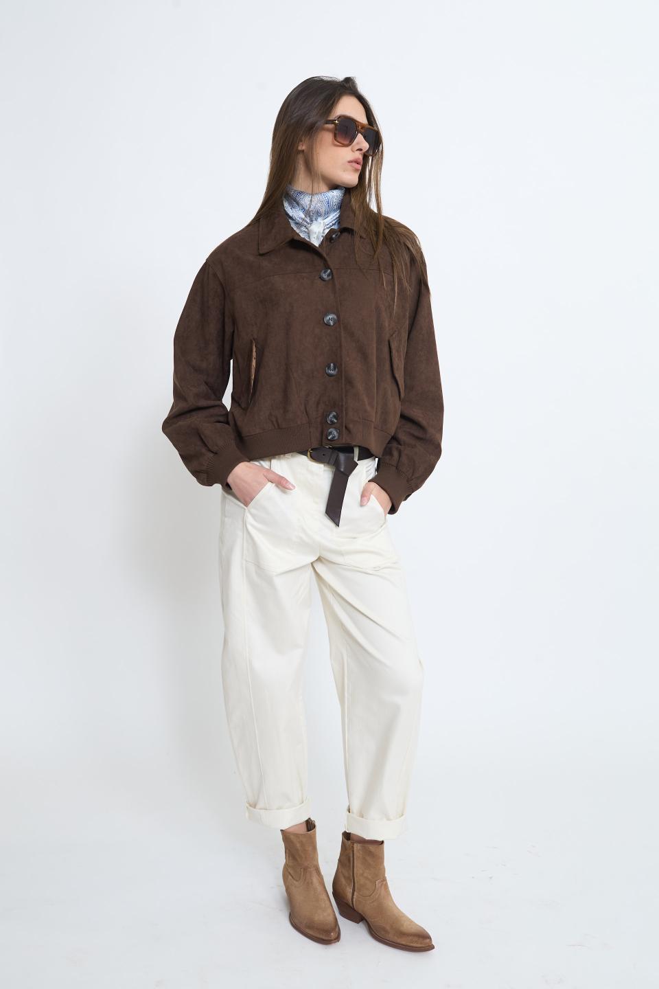 Giubbino-bomber suede | Brend