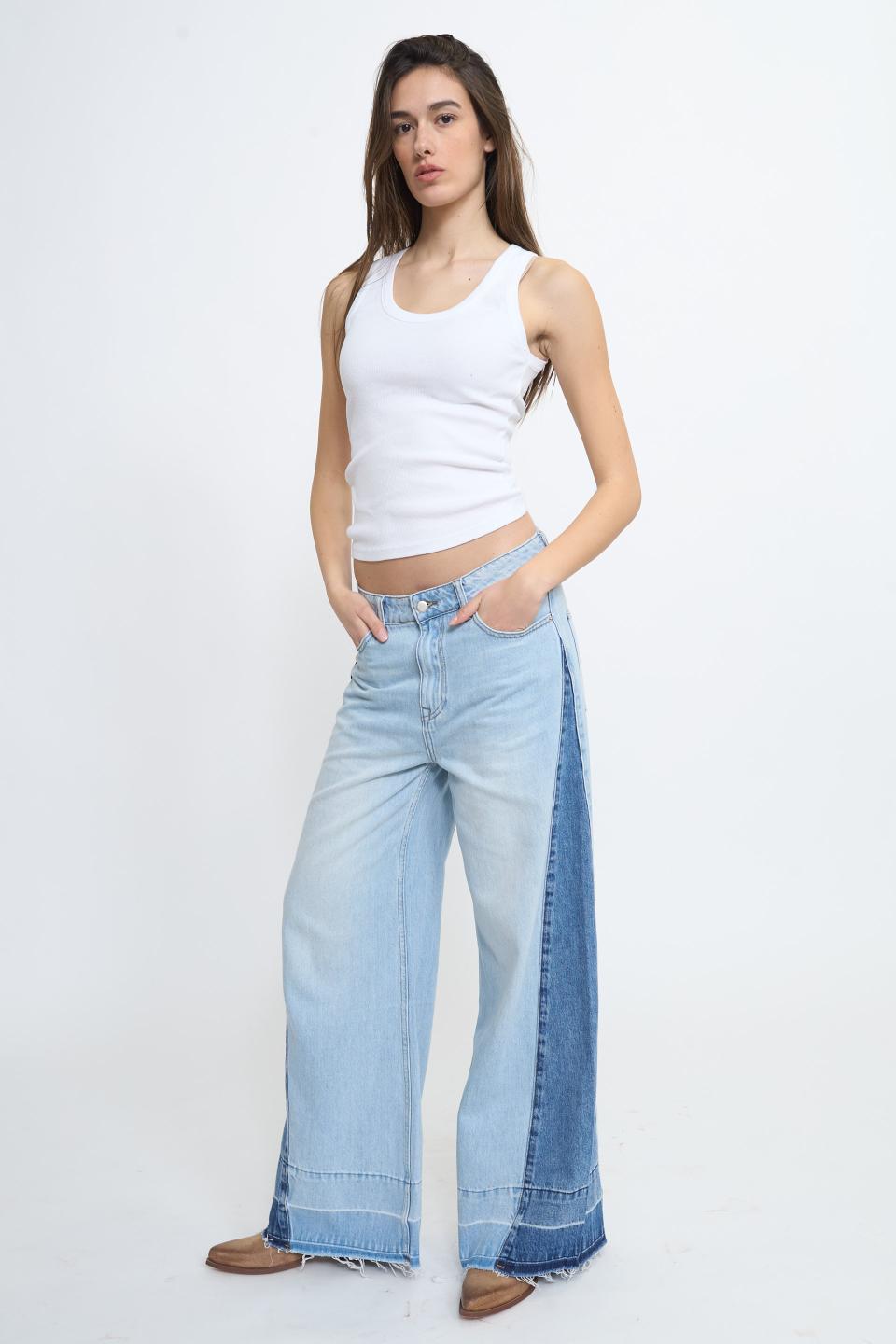 Jeans gamba larga bicolor | Brend