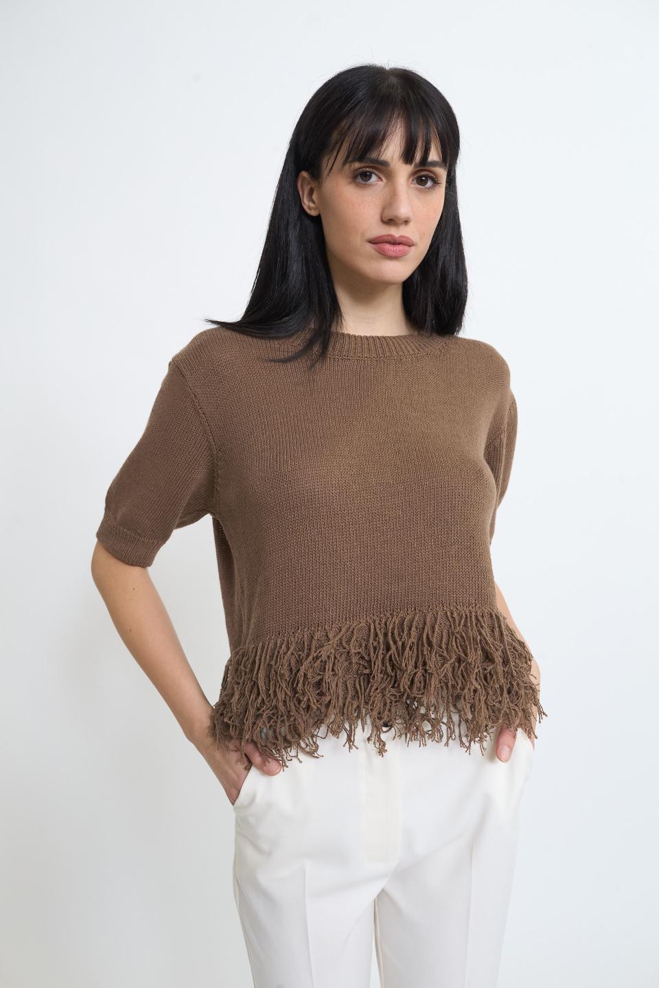 Maglia frange fondo | Brend