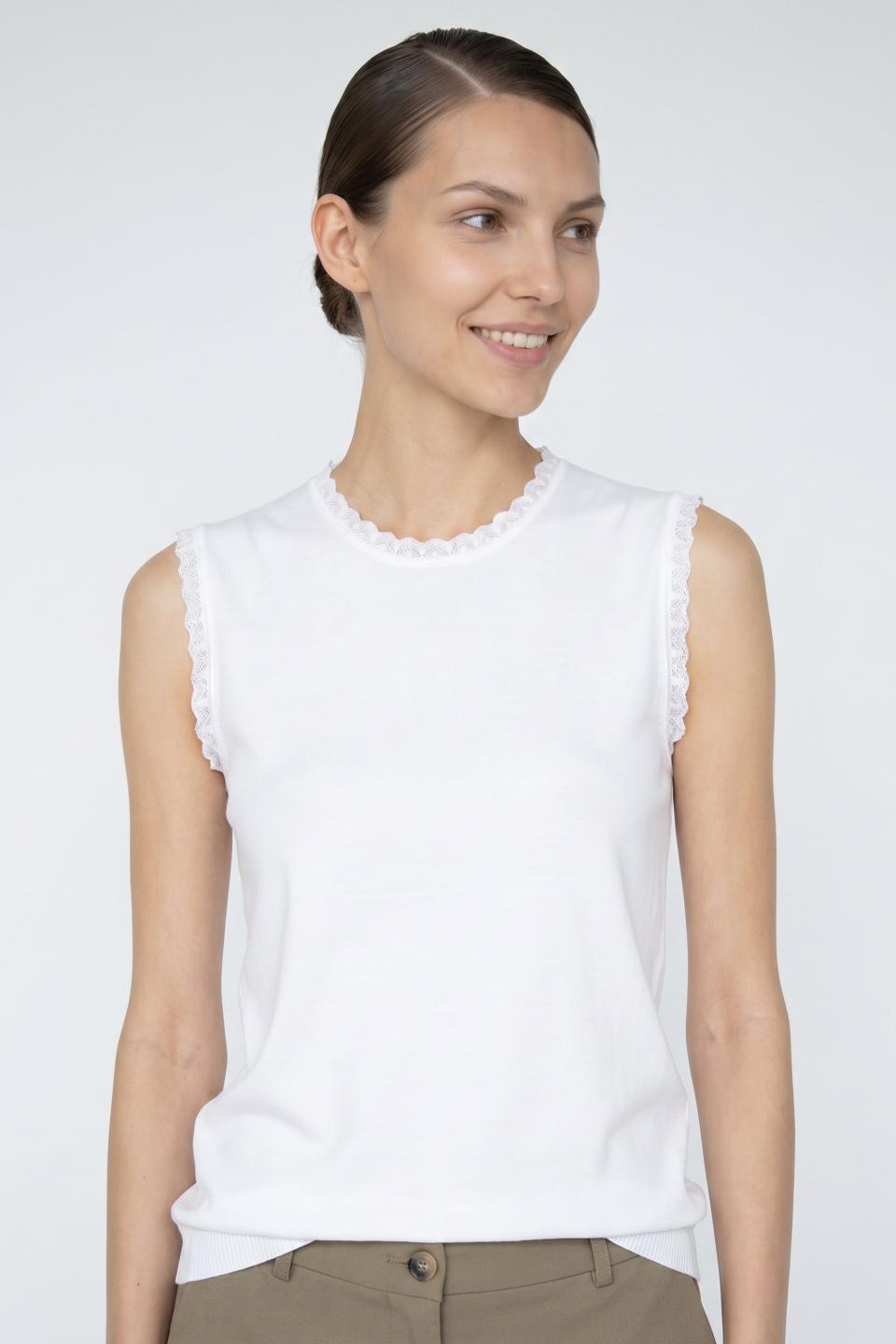Maglia smanicata pizzo | Brend