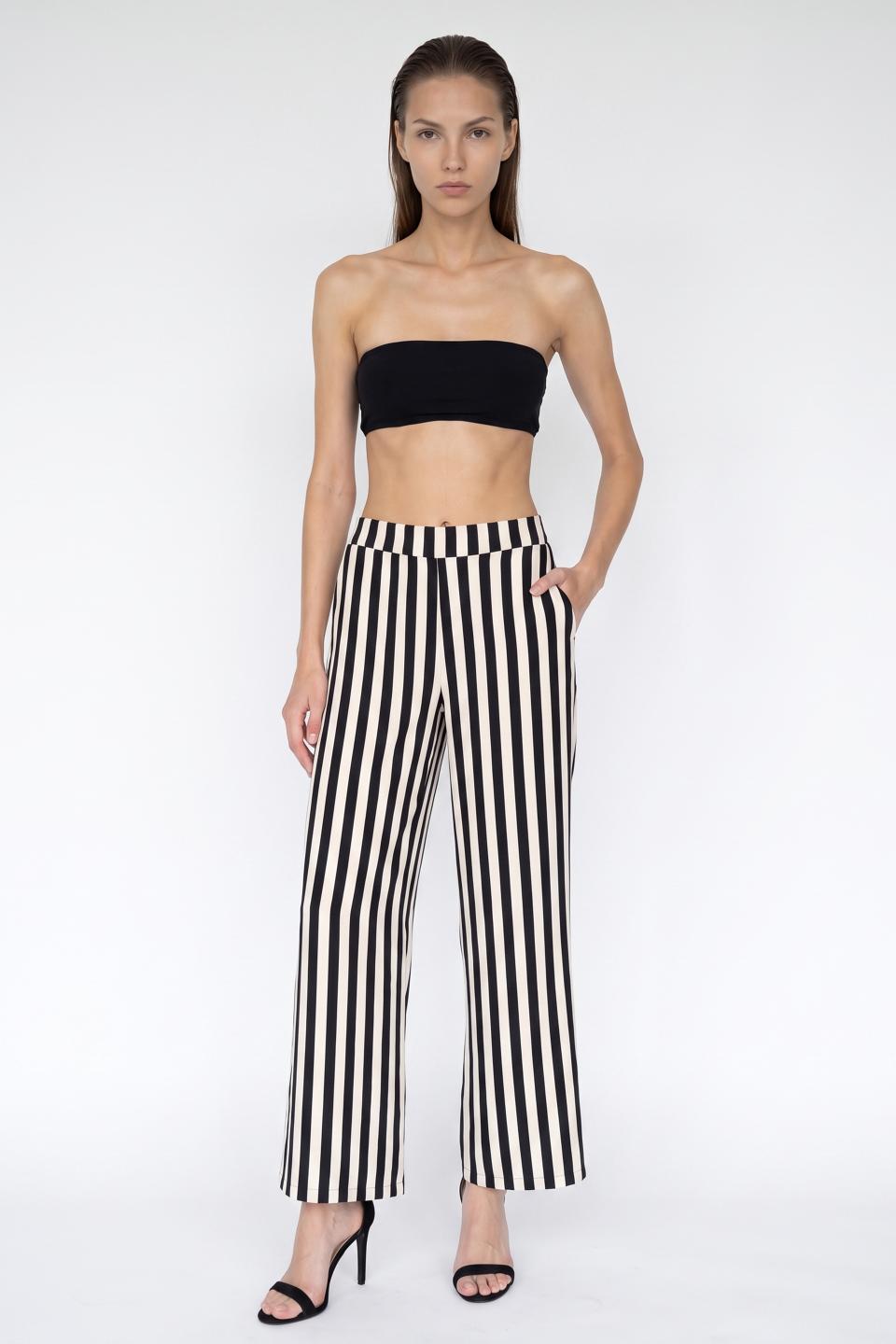 Pantalone palazzo elastico e righe | Brend
