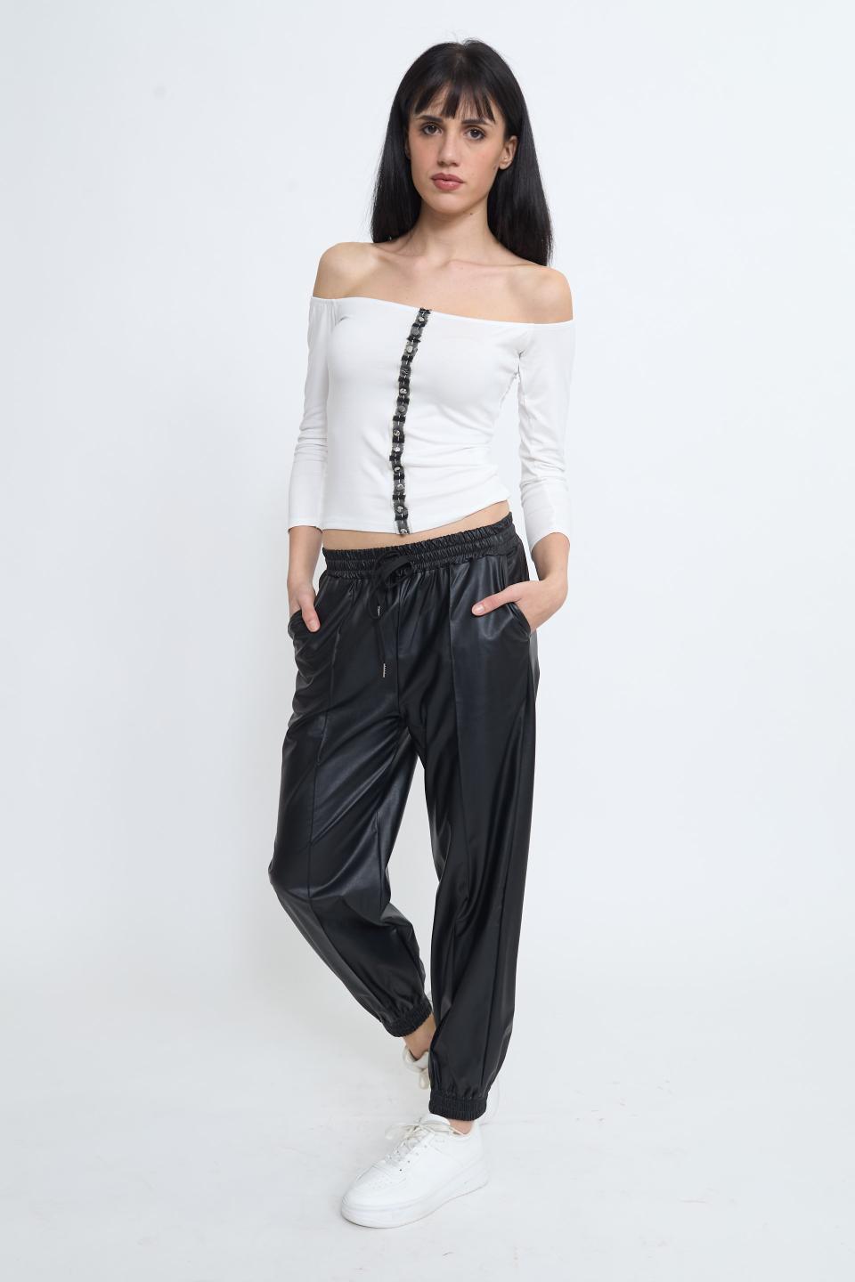 Jogger effetto pelle coulisse | Brend