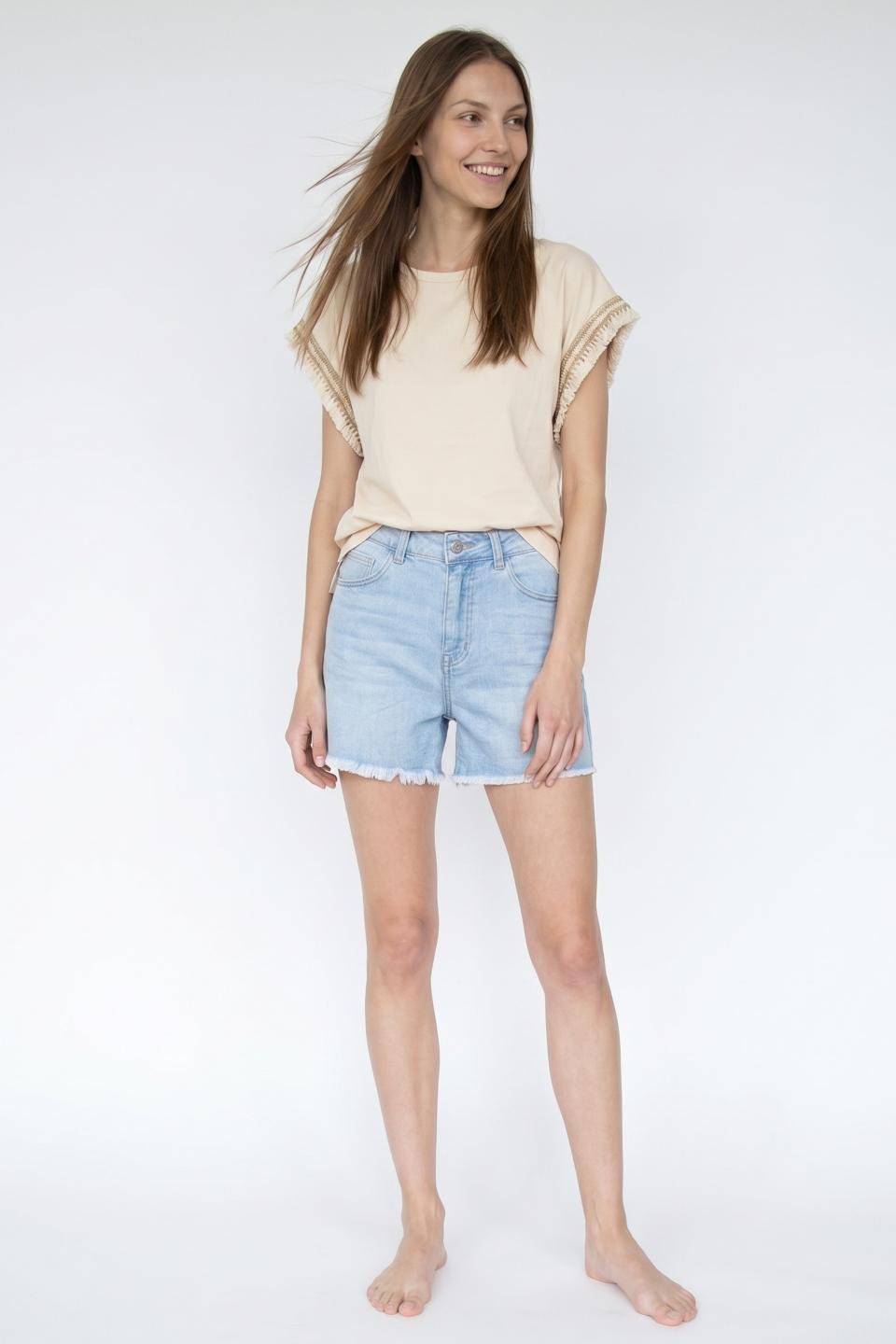 Shorts denim sfrangiato | Brend