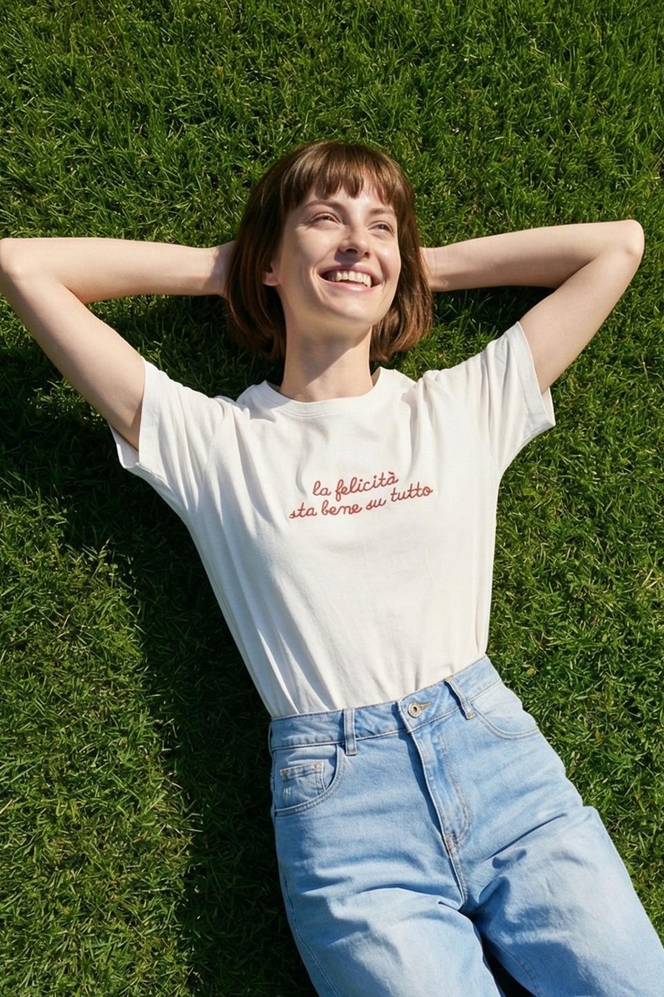 T-shirt ricamo felicità | Brend