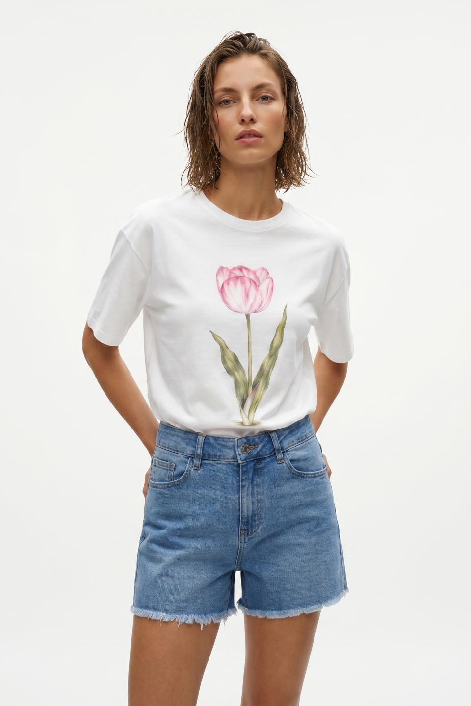 T-shirt stampa tulipano | Brend