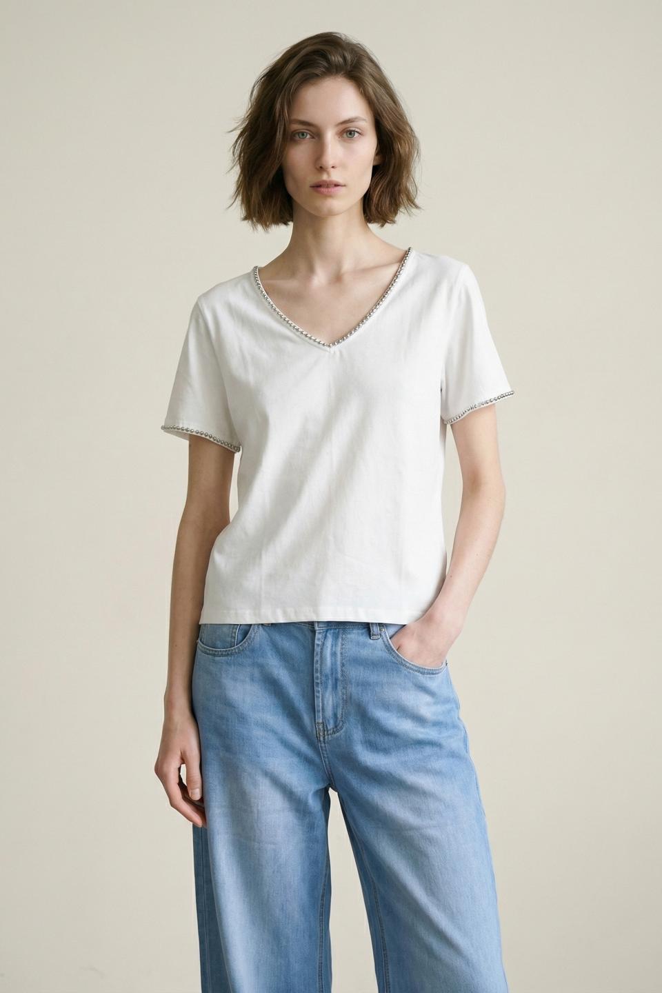 T-shirt scollo V sfere | Brend