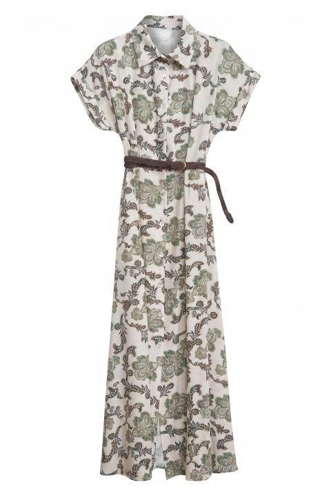 Chemisier lungo fantasia fiori militare - Primavera Estate 2026 | Brend