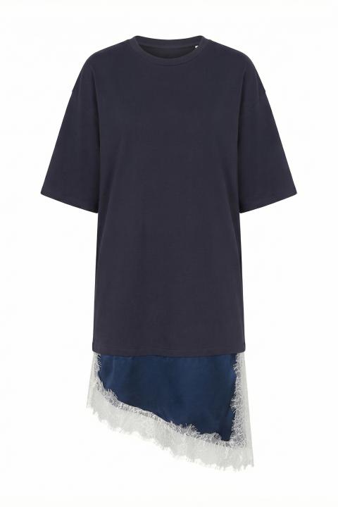 Abito felpa fascia raso blu/blu - Primavera Estate 2026 | Brend