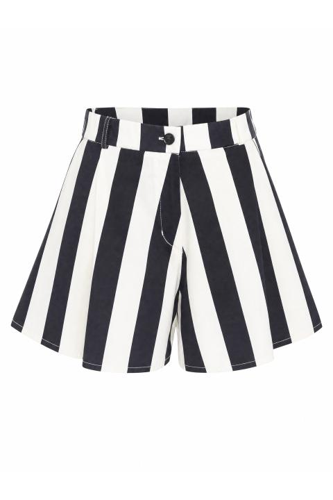 Shorts farfalla cotone nero/panna - Primavera Estate 2026 | Brend