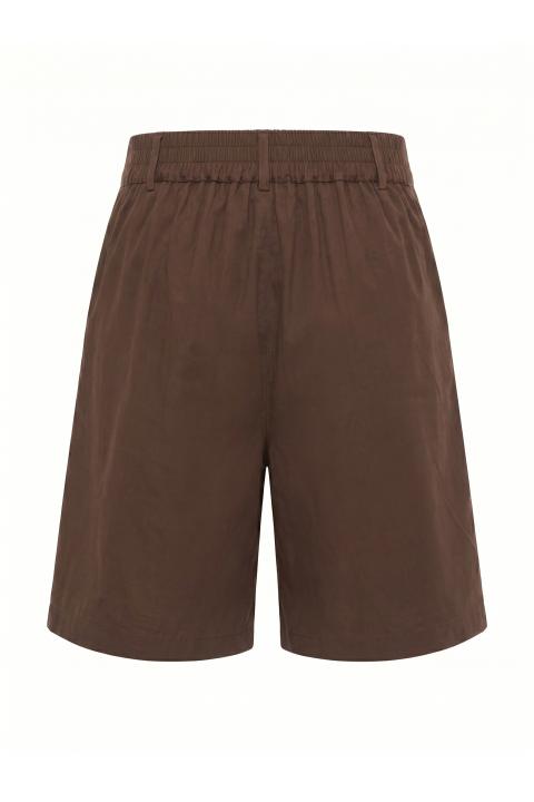 Bermuda pinces ed elastico marrone - Primavera Estate 2026 | Brend
