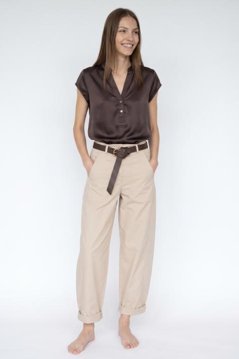 Blusa polo viscosa moro - Primavera Estate 2026 | Brend