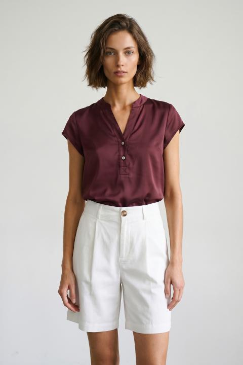 Blusa polo viscosa vino - Primavera Estate 2026 | Brend