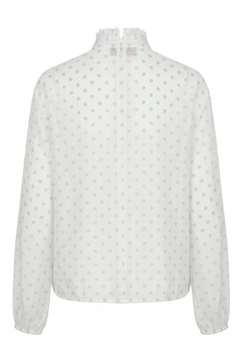 Blusa rouches pois pois celeste - Primavera Estate 2026 | Brend