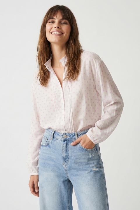 Blusa rouches pois pois lilla - Primavera Estate 2026 | Brend