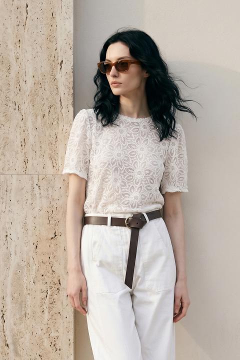 Blusa pizzo 1/2 manica panna - Primavera Estate 2026 | Brend