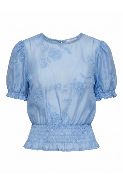 Blusa mezza manica palloncino ricamata cielo - Primavera Estate 2026 | Brend