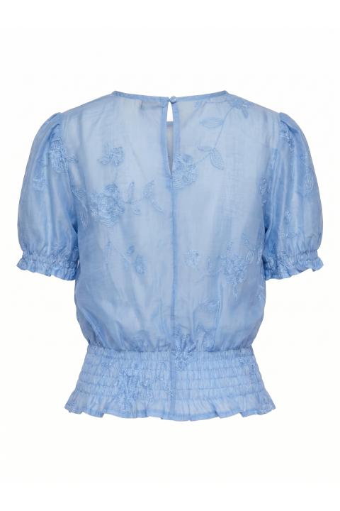 Blusa mezza manica palloncino ricamata cielo - Primavera Estate 2026 | Brend