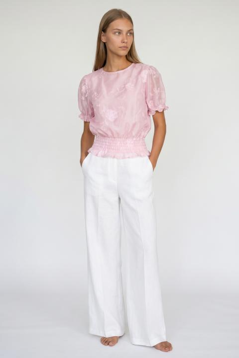Blusa mezza manica palloncino ricamata rosa - Primavera Estate 2026 | Brend