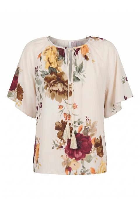 Blusa nappine fantasia fiori moro - Primavera Estate 2026 | Brend