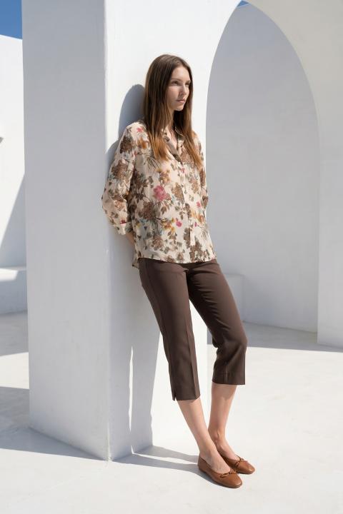 Camicia coreana fantasia floreale moro - Primavera Estate 2026 | Brend