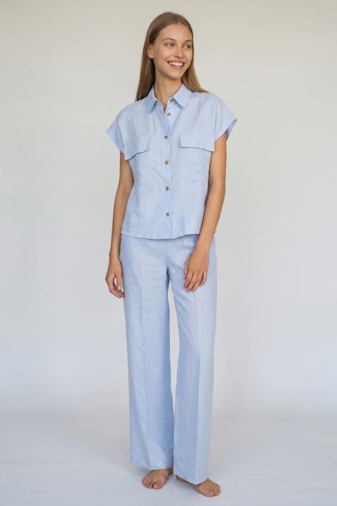 Camicia mezza manica lino polvere - Primavera Estate 2026 | Brend