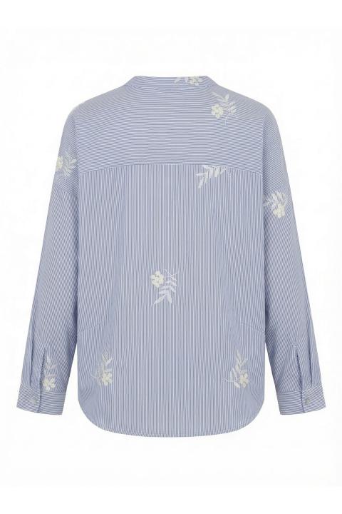 Camicia coreana ricami rigo celeste - Primavera Estate 2026 | Brend