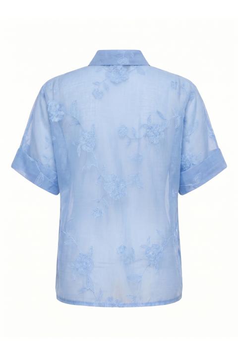 Camicia kimono ricamata cielo - Primavera Estate 2026 | Brend