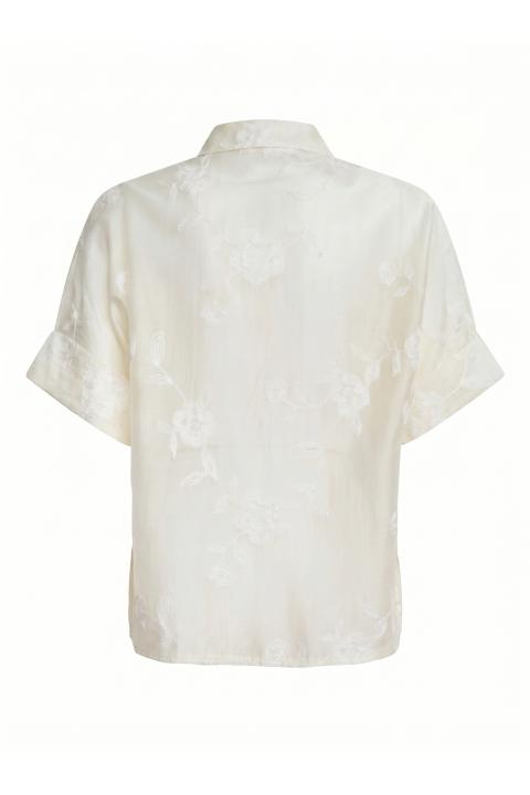 Camicia kimono ricamata naturale - Primavera Estate 2026 | Brend