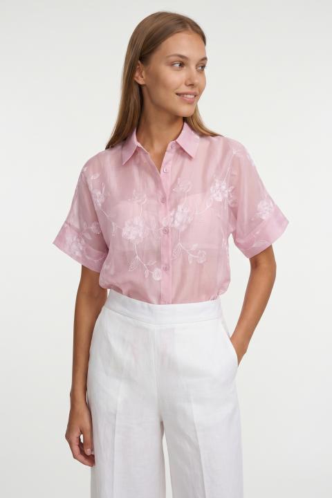 Camicia kimono ricamata rosa - Primavera Estate 2026 | Brend