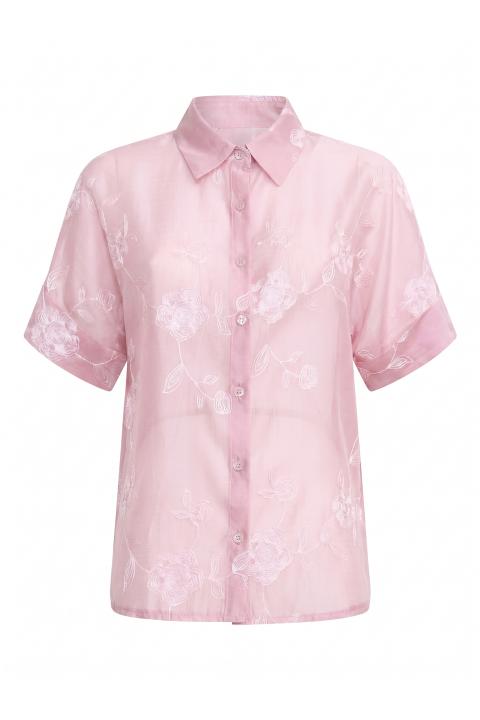 Camicia kimono ricamata rosa - Primavera Estate 2026 | Brend