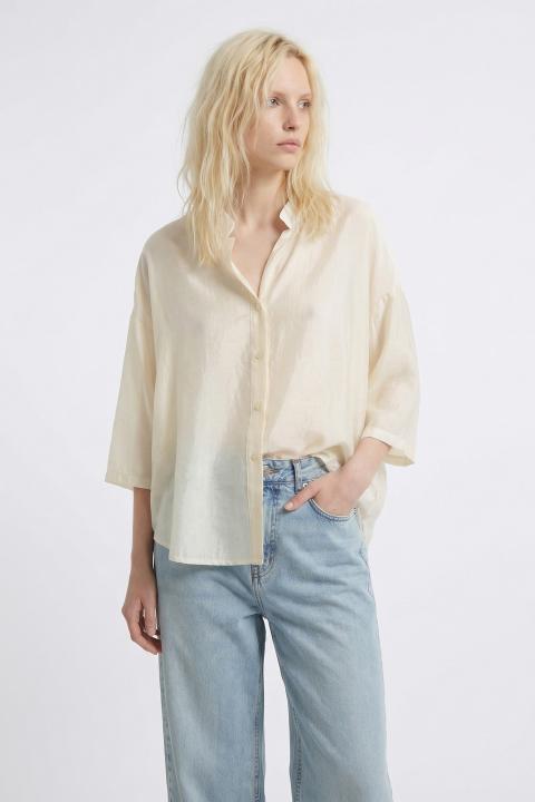 Camicia coreana asimmetrica naturale - Primavera Estate 2026 | Brend