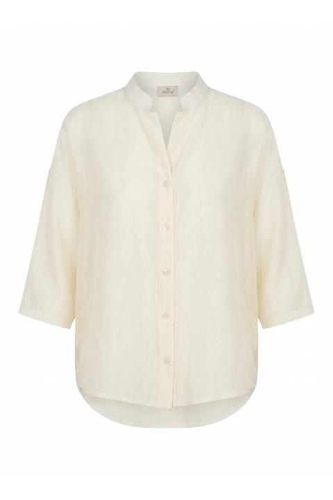 Camicia coreana asimmetrica naturale - Primavera Estate 2026 | Brend