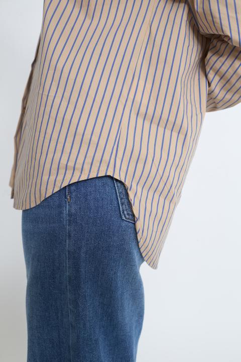 Camicia over rigata beige/jeans - Primavera Estate 2026 | Brend