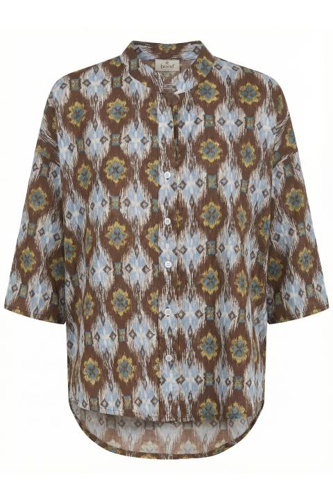 Camicia coreana fantasia geometrico lilla - Primavera Estate 2026 | Brend