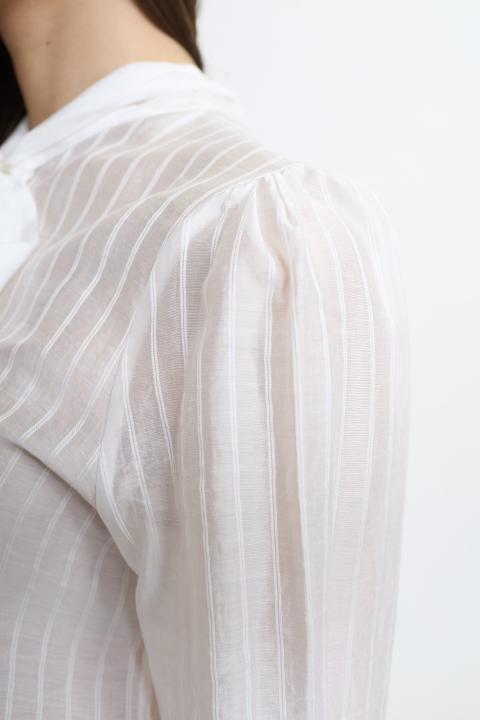 Camicia fiocco rigata bianco - Primavera Estate 2026 | Brend