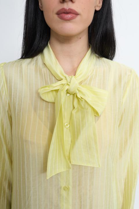 Camicia fiocco rigata lime - Primavera Estate 2026 | Brend