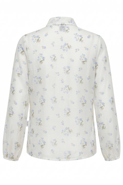 Camicia lyocell fiocco fantasia fiori cielo - Primavera Estate 2026 | Brend