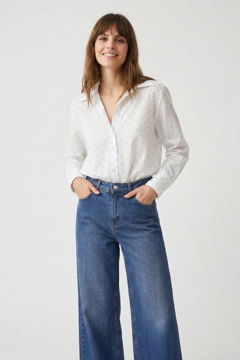 Camicia pois elastico pois celeste - Primavera Estate 2026 | Brend