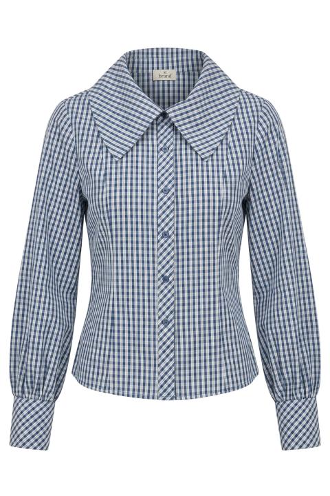 Camicia fantasia vichy blu - Primavera Estate 2026 | Brend