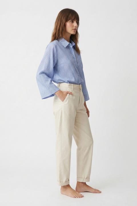 Camicia rigata manica larga rigo blu - Primavera Estate 2026 | Brend