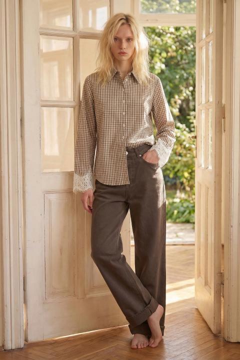 Camicia check polsi pizzo check moro - Primavera Estate 2026 | Brend